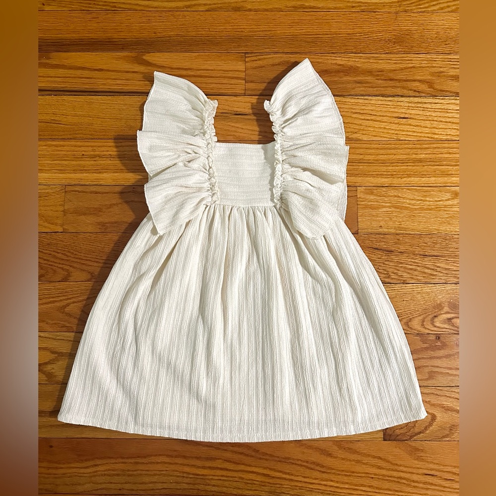 ZARA TEXTURED RUFFLED DRESS SIZE 4-5Y